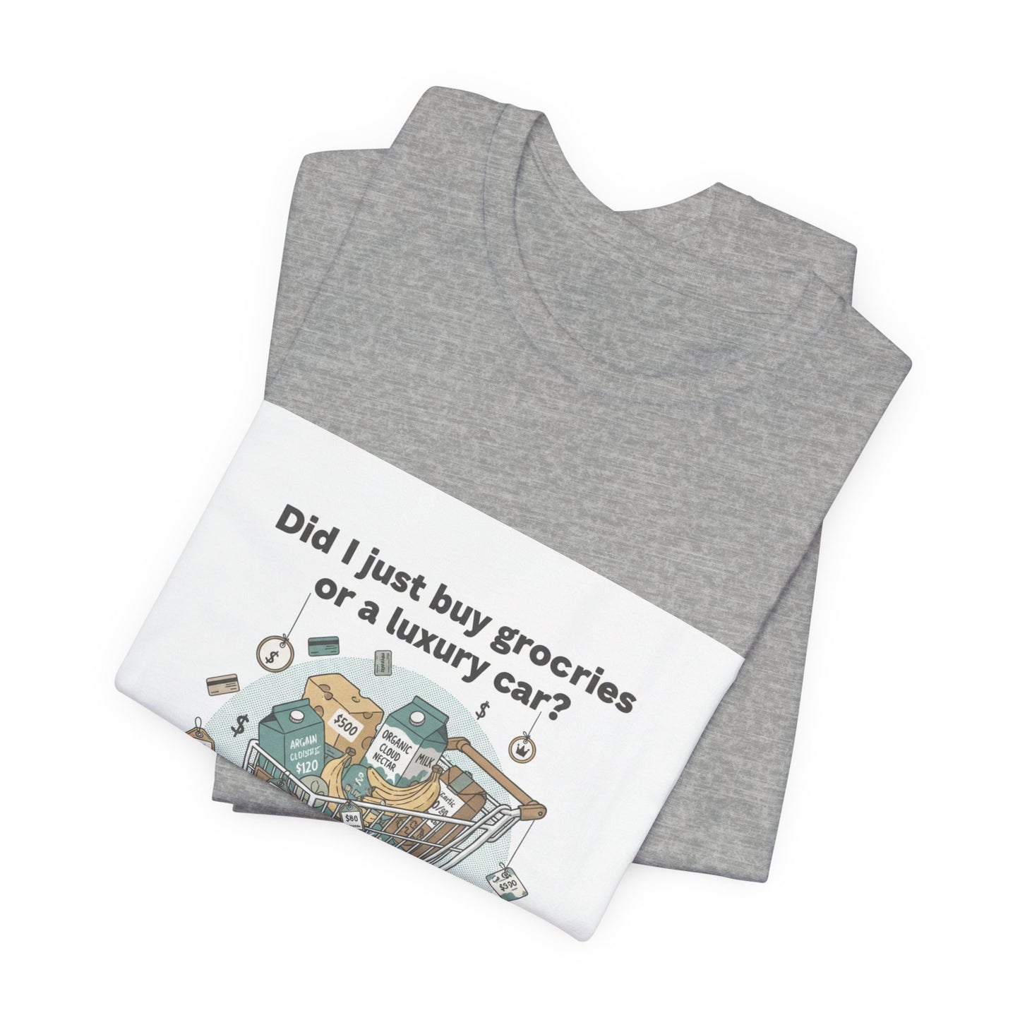 Did I Just Buy Groceries or a Luxury Car? T-Shirt | grocery prices shirt, budget humor tee