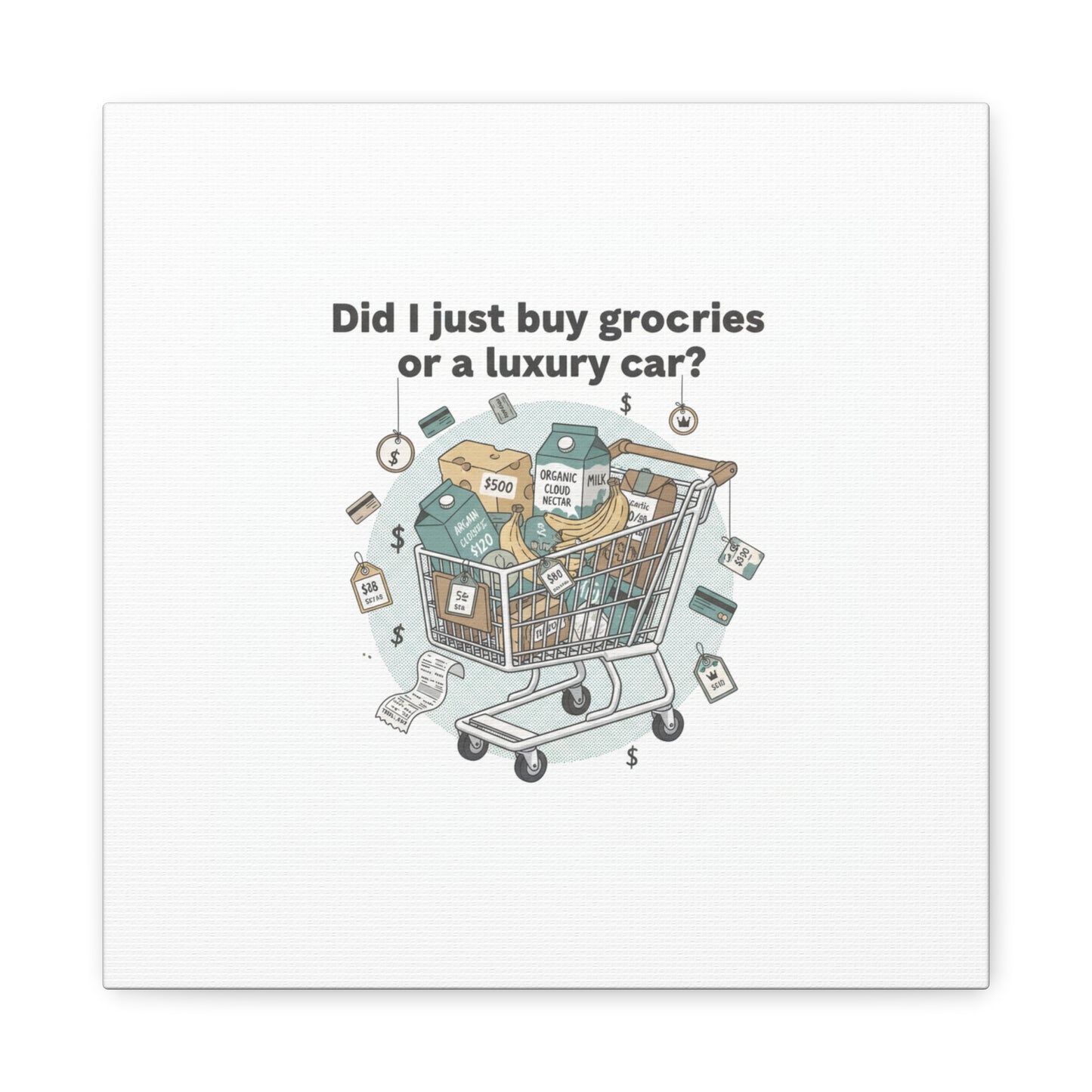 Did I Just Buy Groceries or a Luxury Car? Canvas | grocery prices meme, budget humor