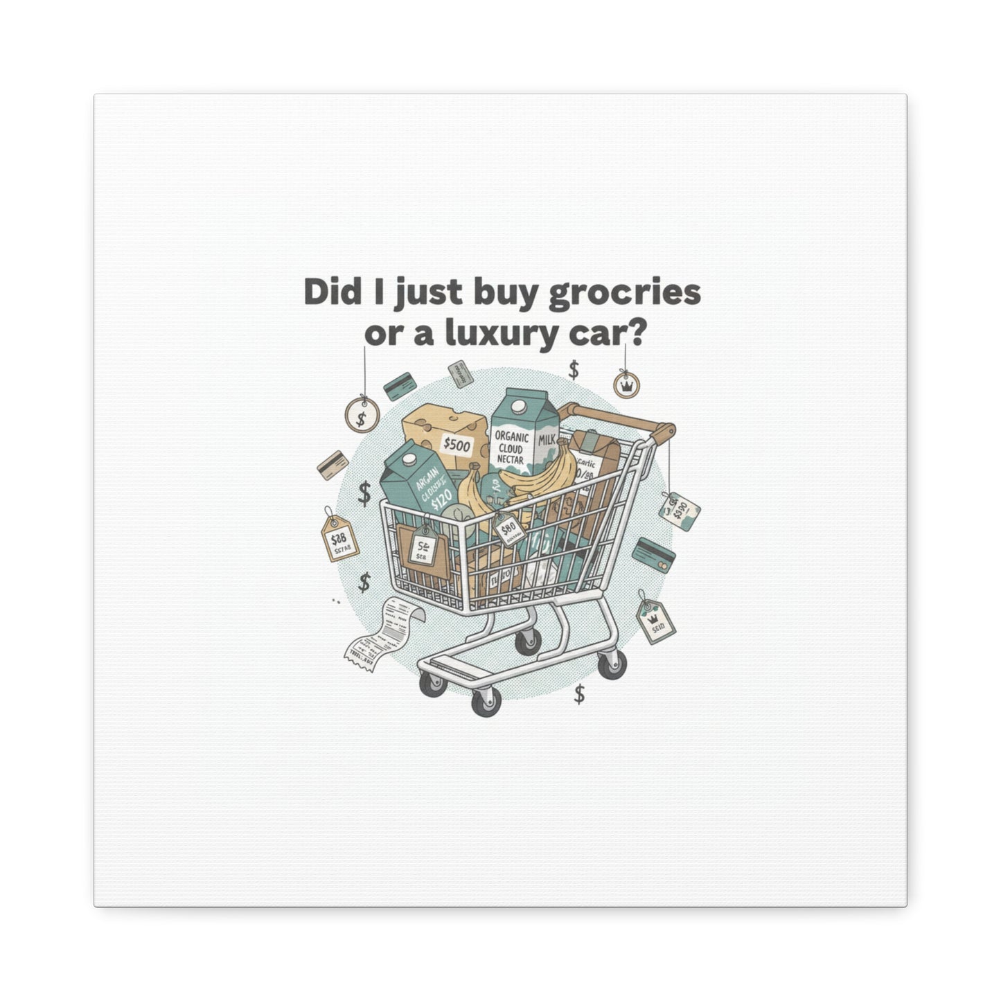 Did I Just Buy Groceries or a Luxury Car? Canvas | grocery prices meme, budget humor