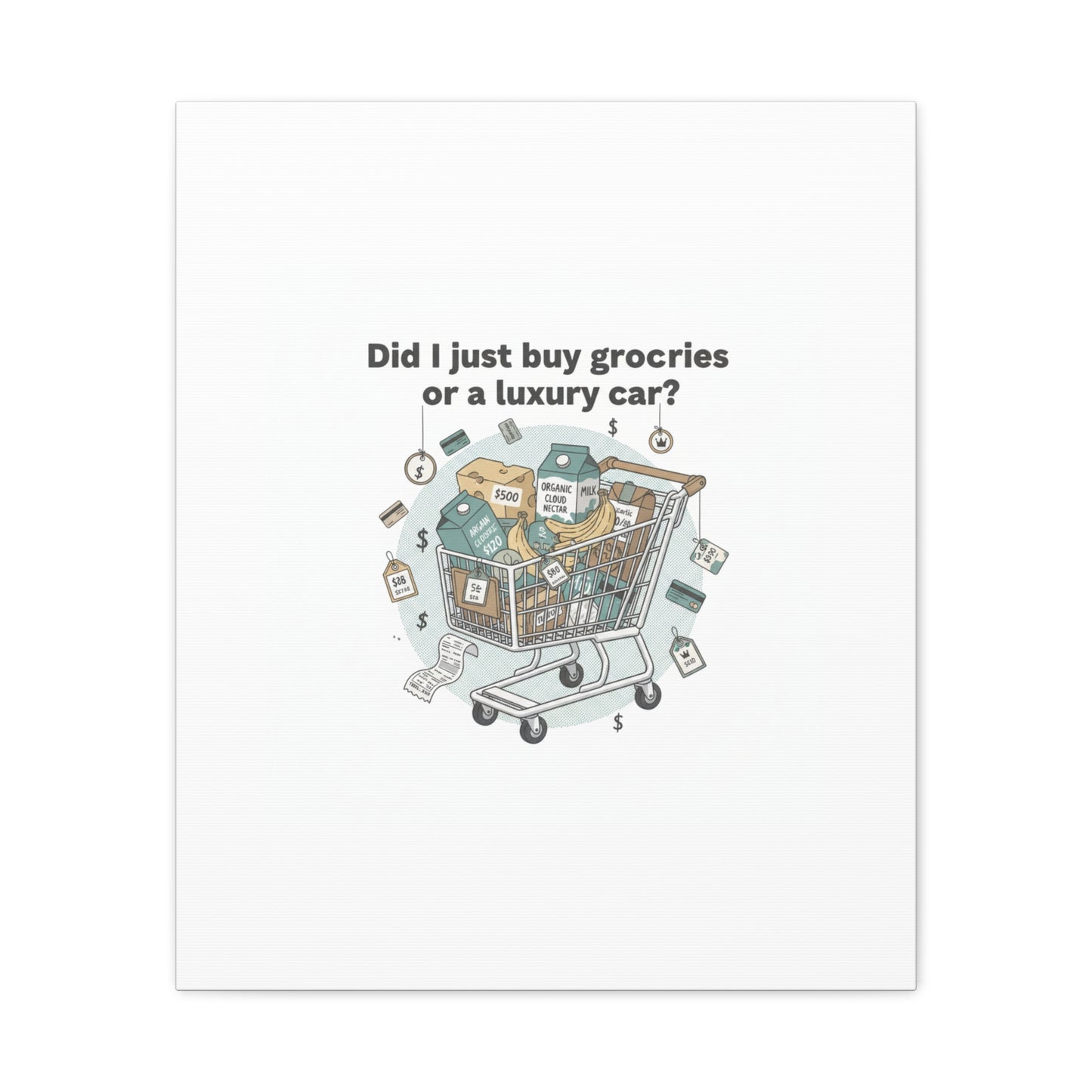 Did I Just Buy Groceries or a Luxury Car? Canvas | grocery prices meme, budget humor