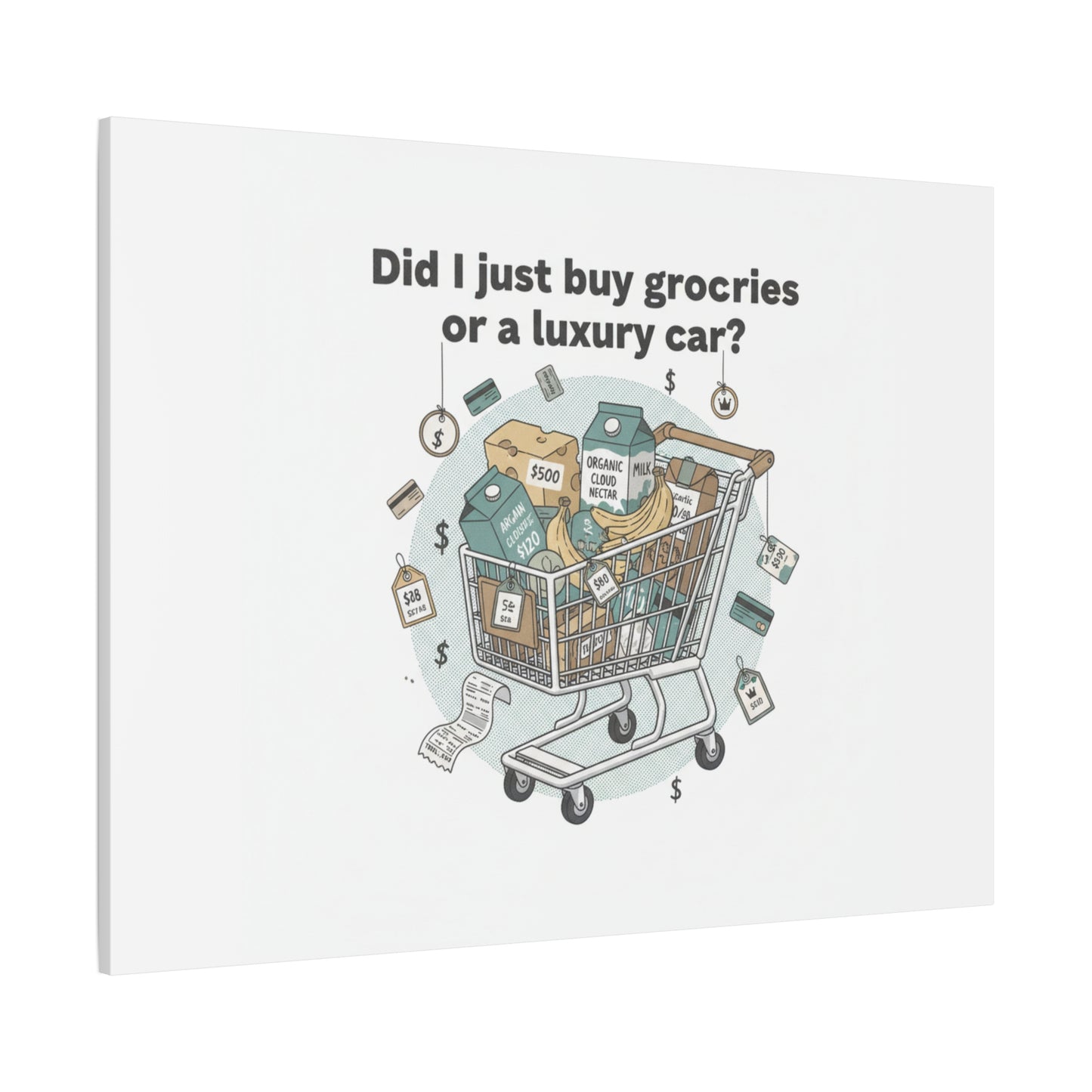 Did I Just Buy Groceries or a Luxury Car? Canvas | grocery prices meme, budget humor