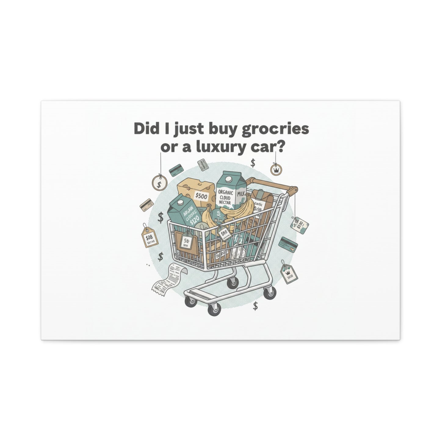 Did I Just Buy Groceries or a Luxury Car? Canvas | grocery prices meme, budget humor
