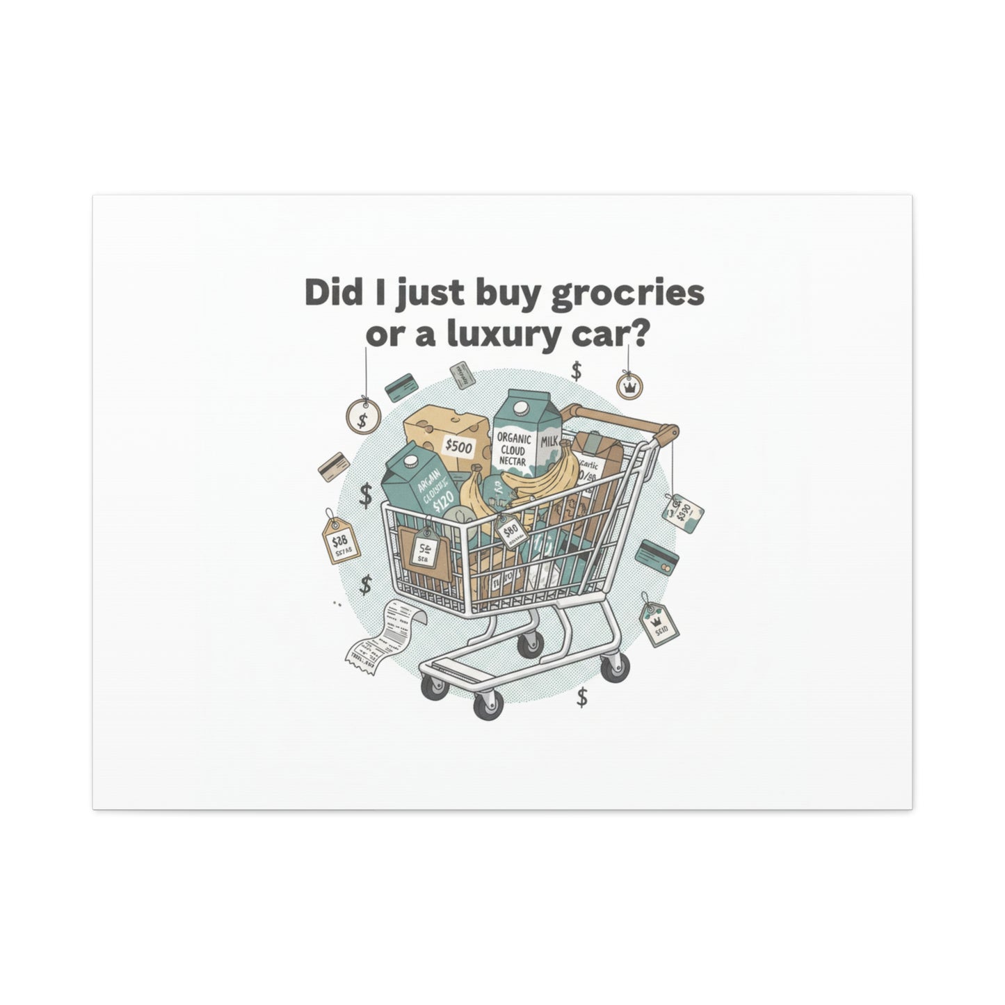 Did I Just Buy Groceries or a Luxury Car? Canvas | grocery prices meme, budget humor