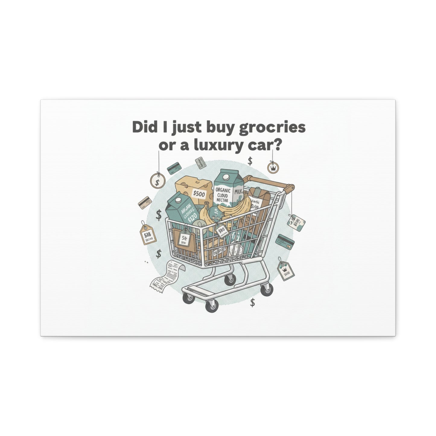 Did I Just Buy Groceries or a Luxury Car? Canvas | grocery prices meme, budget humor