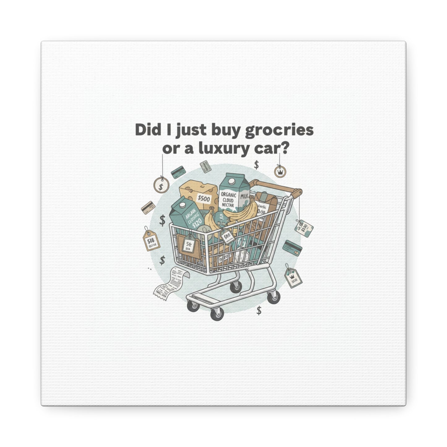 Did I Just Buy Groceries or a Luxury Car? Canvas | grocery prices meme, budget humor