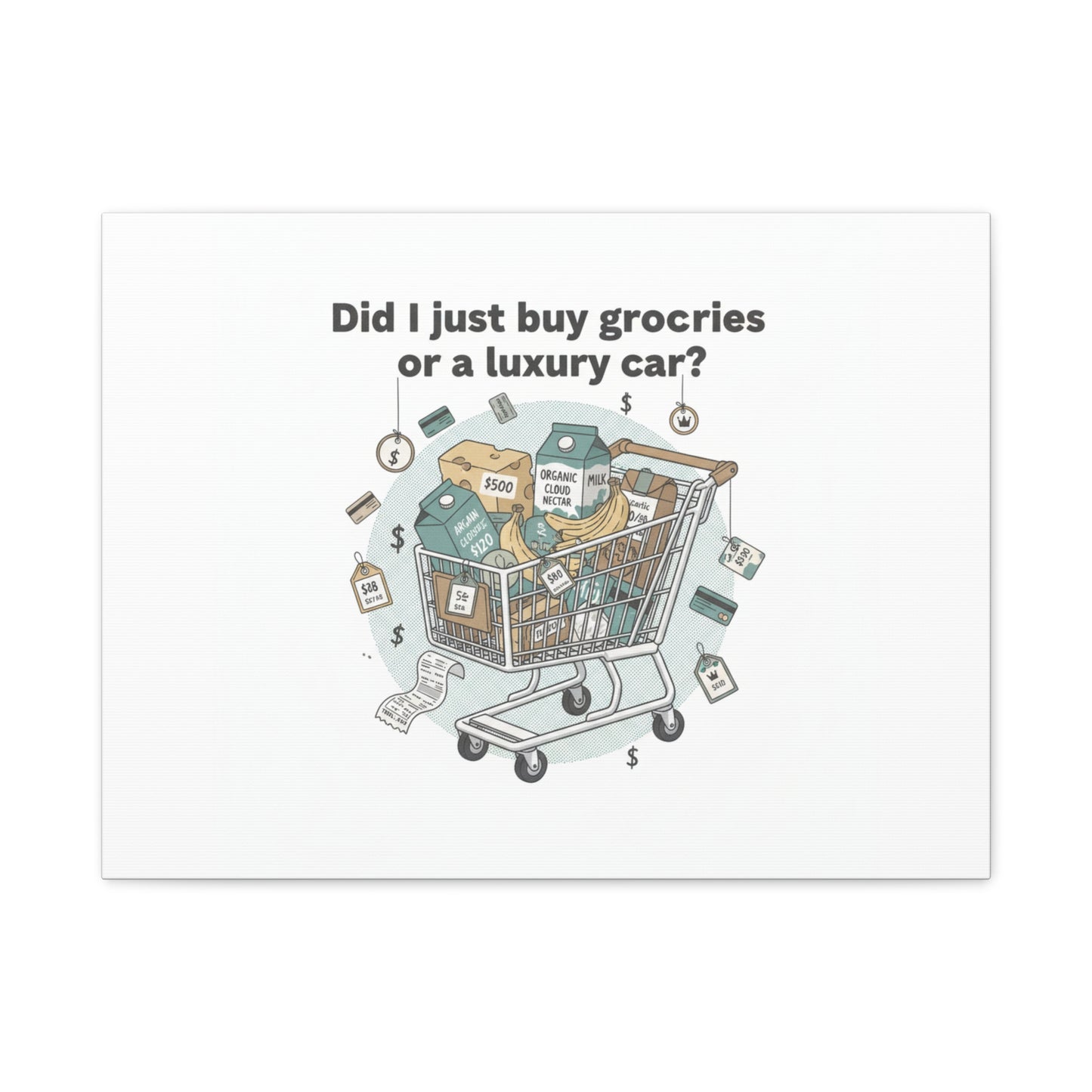Did I Just Buy Groceries or a Luxury Car? Canvas | grocery prices meme, budget humor