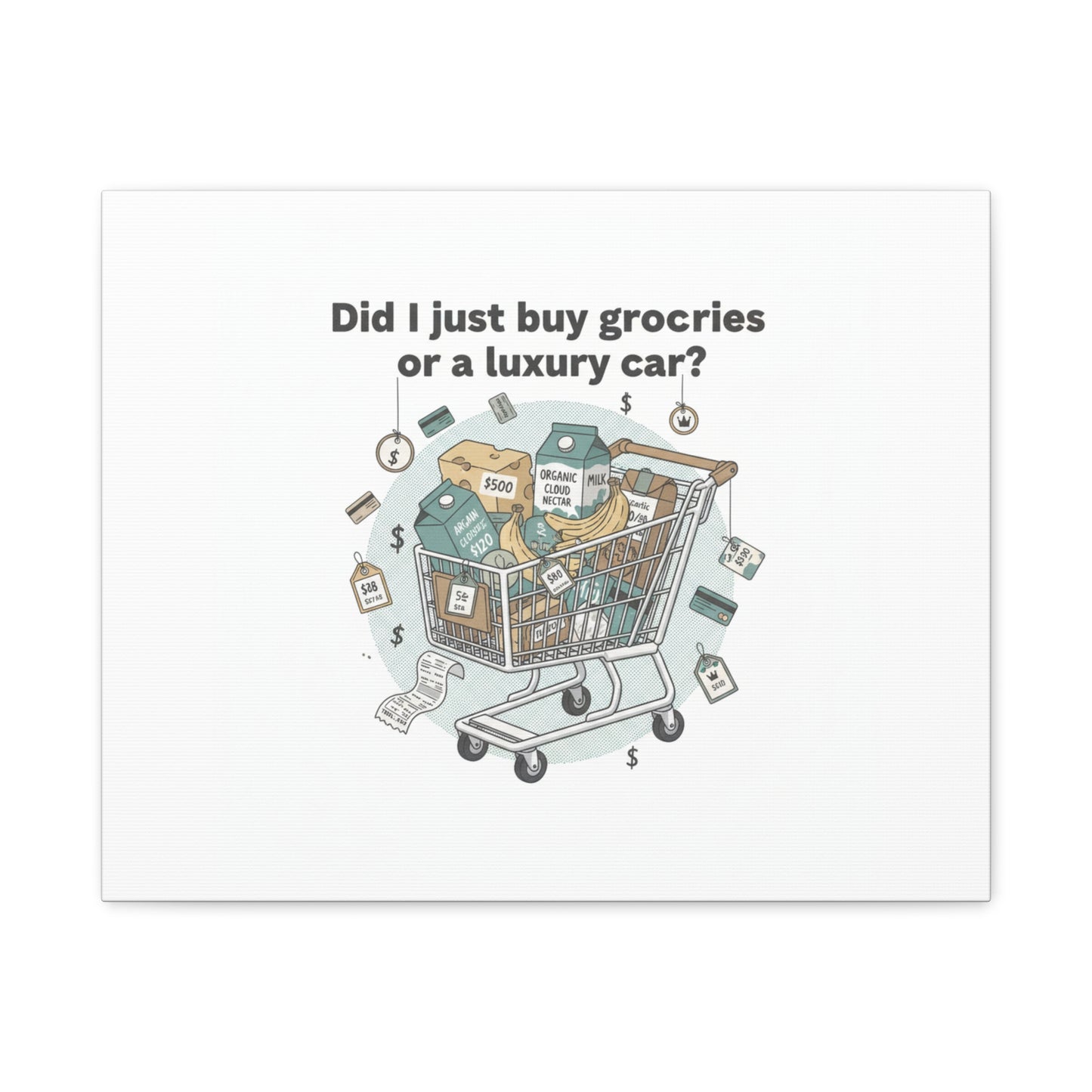 Did I Just Buy Groceries or a Luxury Car? Canvas | grocery prices meme, budget humor