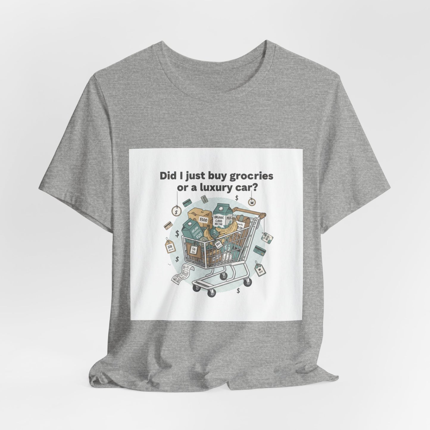 Did I Just Buy Groceries or a Luxury Car? T-Shirt | grocery prices shirt, budget humor tee