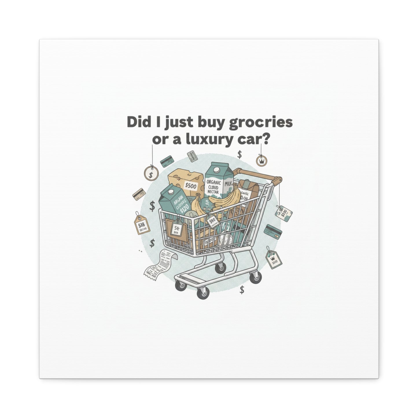 Did I Just Buy Groceries or a Luxury Car? Canvas | grocery prices meme, budget humor