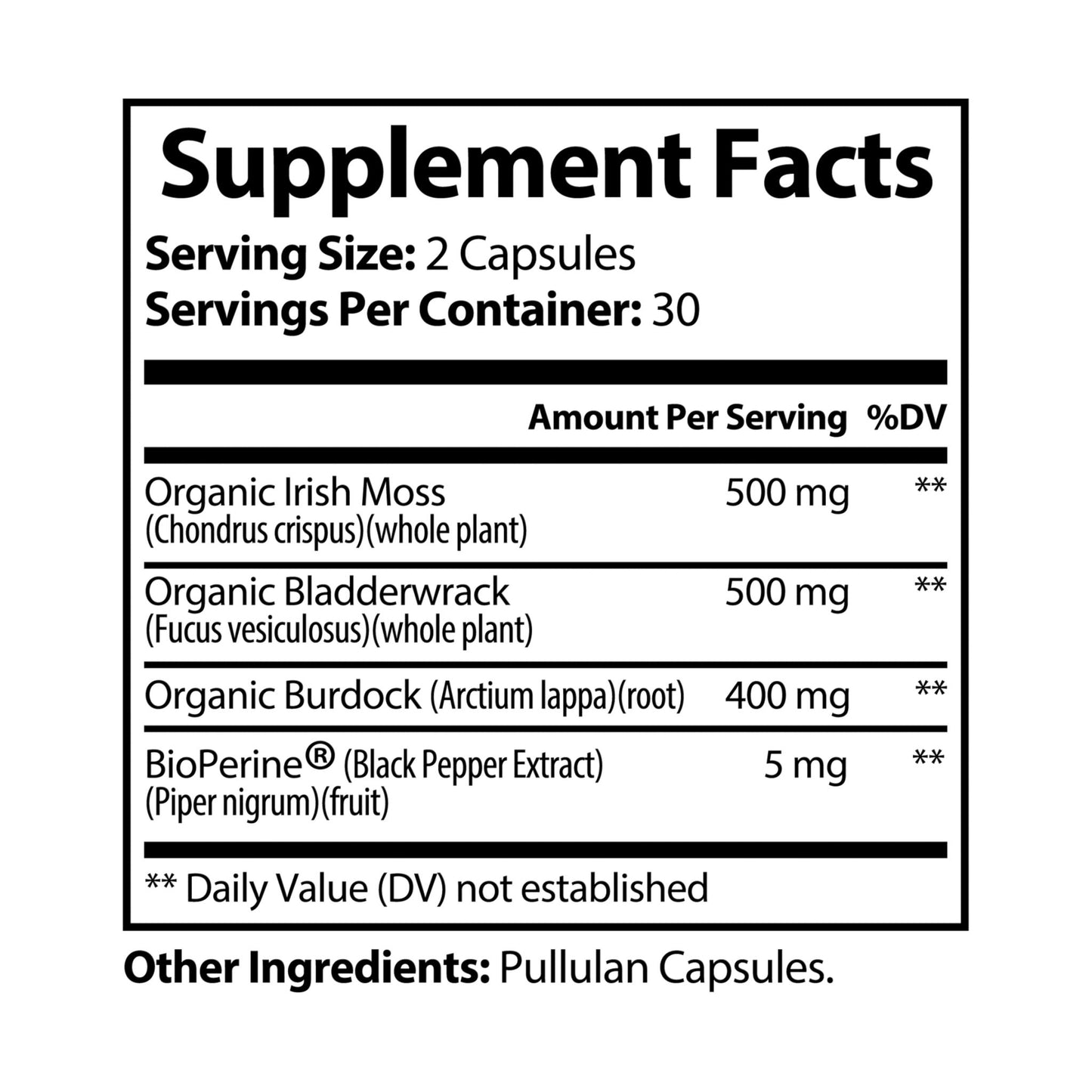 A&S - Sea Moss Supplement (60 Capsules)