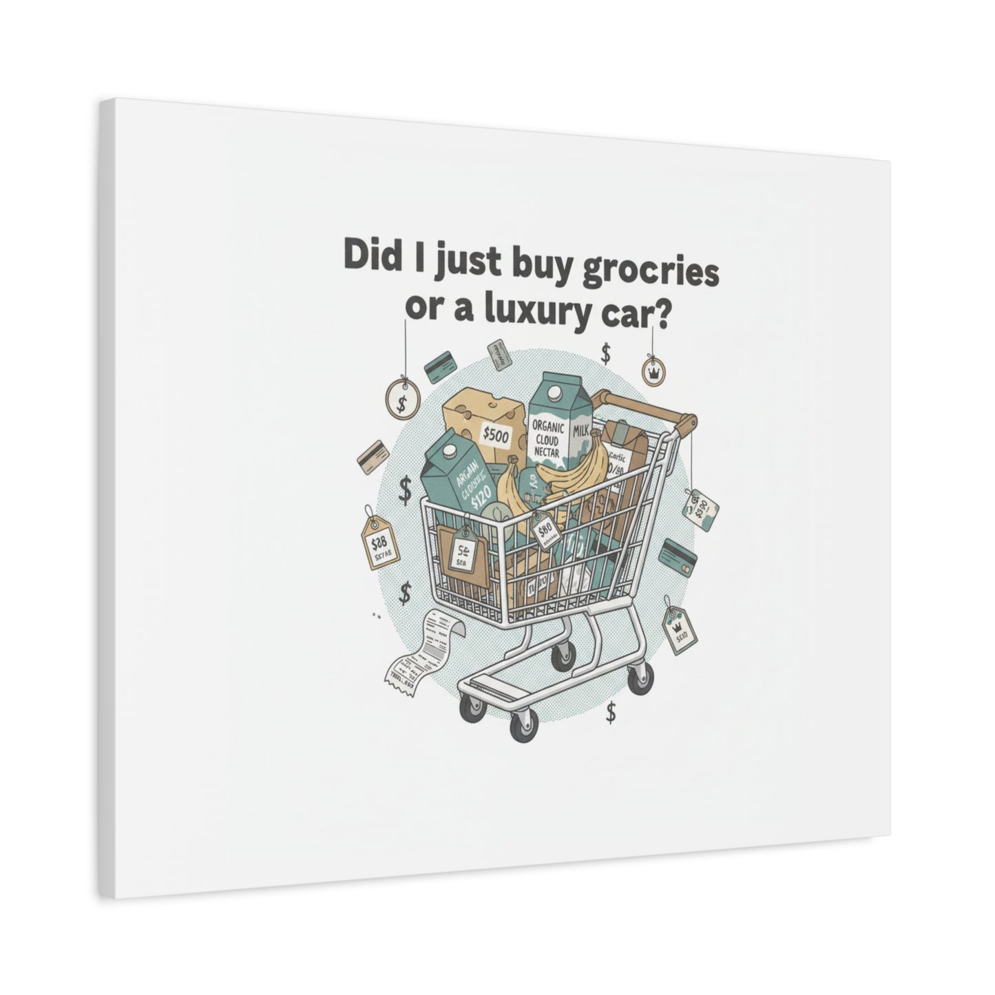 Did I Just Buy Groceries or a Luxury Car? Canvas | grocery prices meme, budget humor