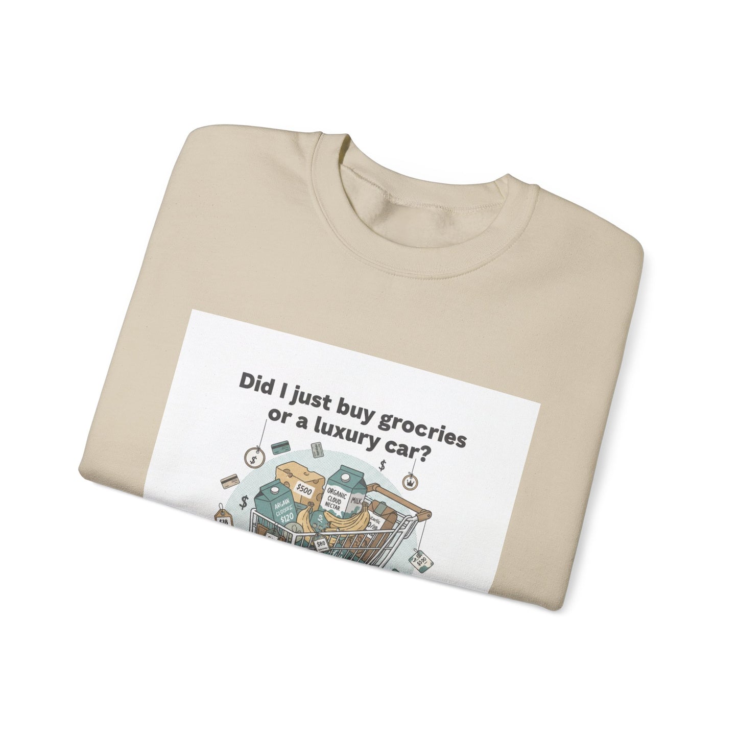 Grocery Prices Meme Crewneck | grocery prices shirt, budget humor sweatshirt