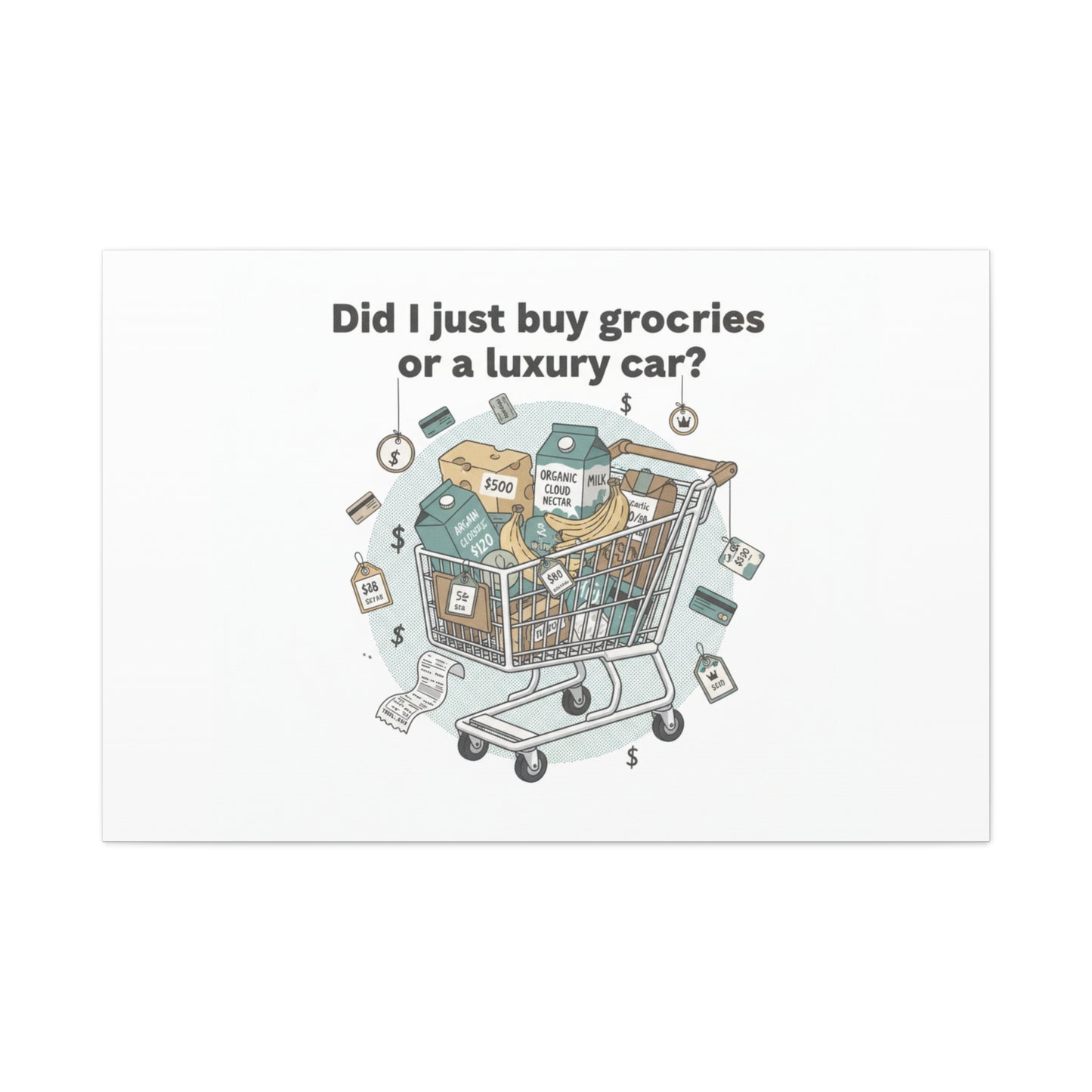 Did I Just Buy Groceries or a Luxury Car? Canvas | grocery prices meme, budget humor