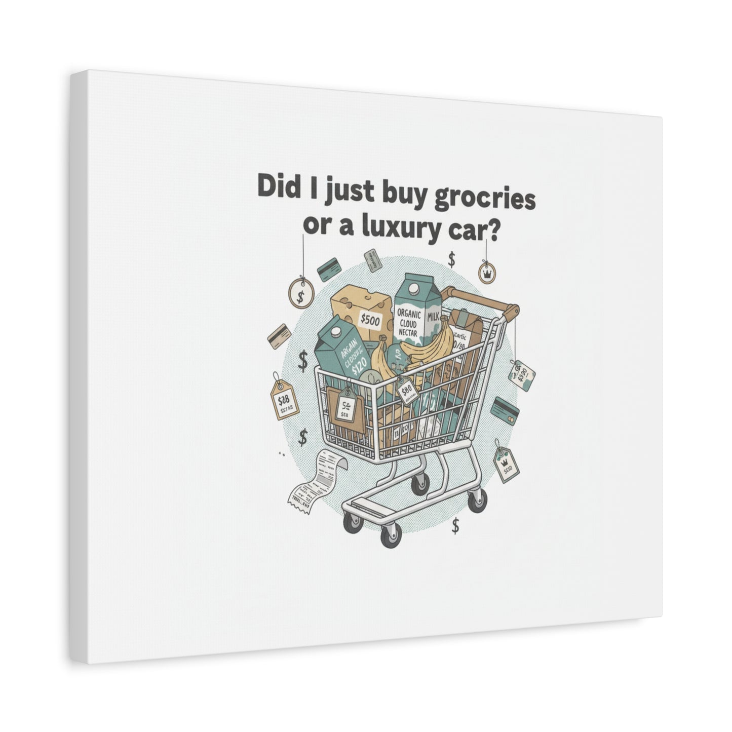 Did I Just Buy Groceries or a Luxury Car? Canvas | grocery prices meme, budget humor