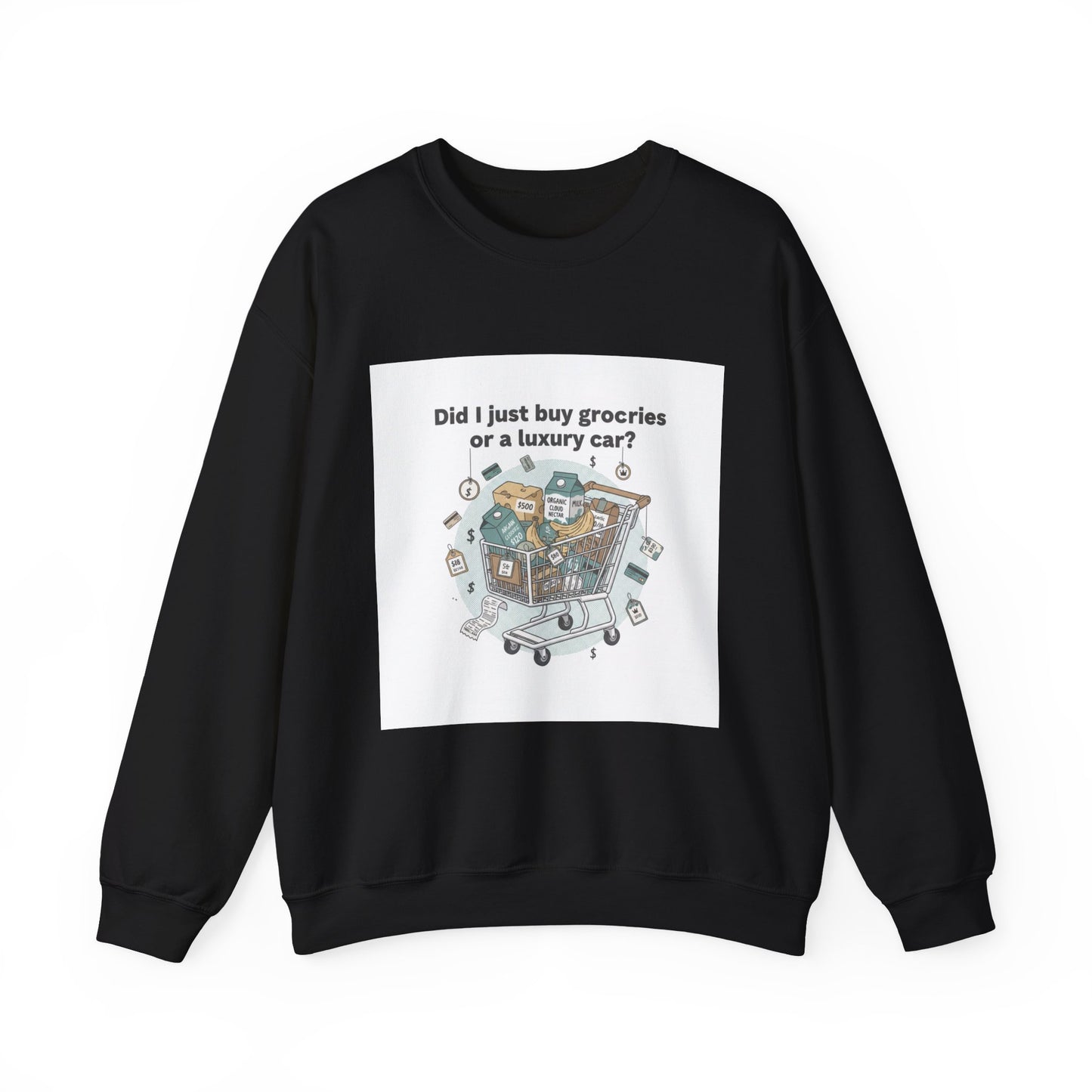 Grocery Prices Meme Crewneck | grocery prices shirt, budget humor sweatshirt