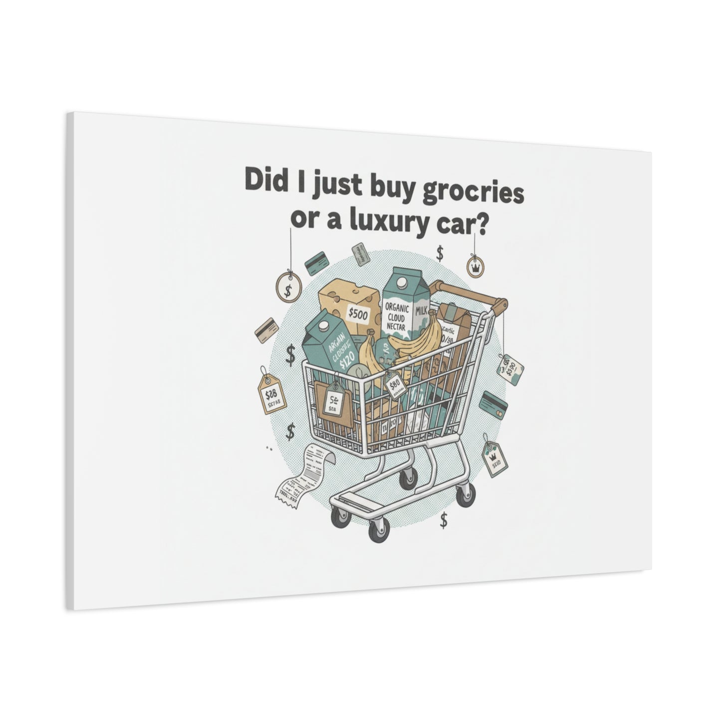 Did I Just Buy Groceries or a Luxury Car? Canvas | grocery prices meme, budget humor