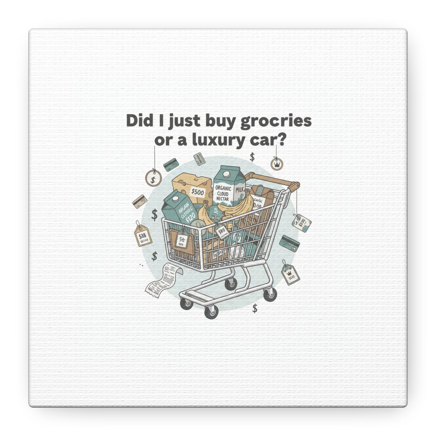 Did I Just Buy Groceries or a Luxury Car? Canvas | grocery prices meme, budget humor