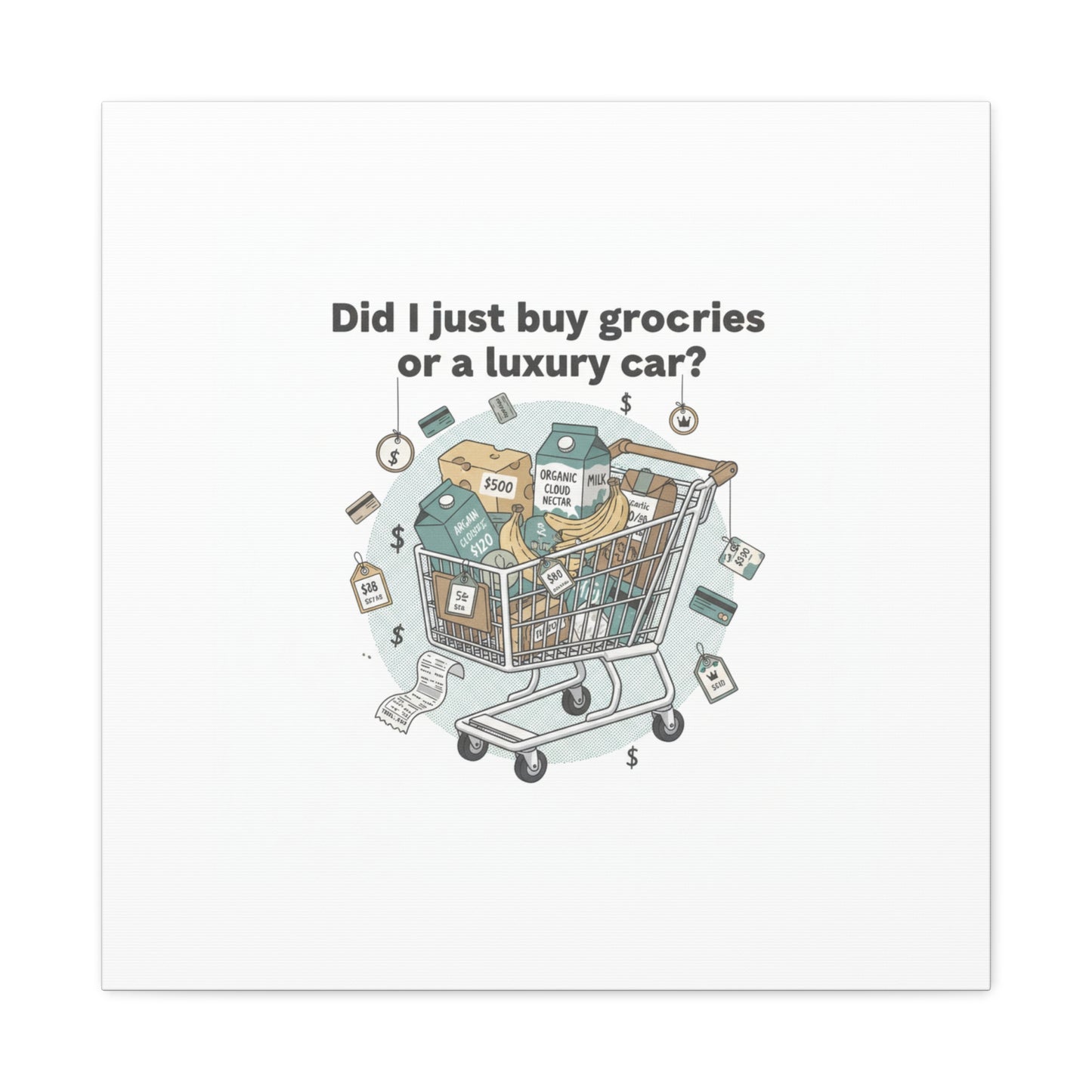 Did I Just Buy Groceries or a Luxury Car? Canvas | grocery prices meme, budget humor