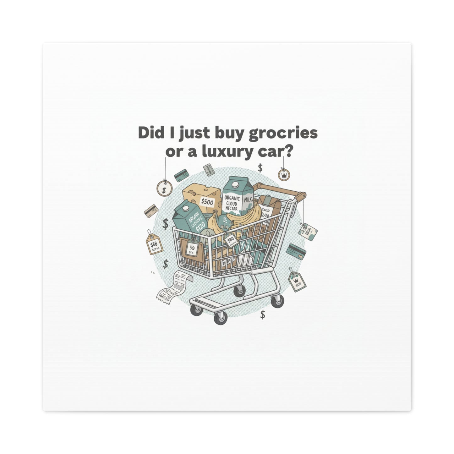 Did I Just Buy Groceries or a Luxury Car? Canvas | grocery prices meme, budget humor